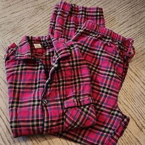 Red plaid pj set size S 100% cotton St John's bay
